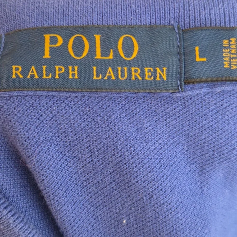 Polo Ralph Lauren Men’s Blue Polo Shirt Size L Short Sleeve Classic Fit Preppy